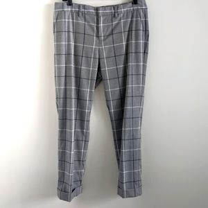 Tommy Hilfiger Grey Plaid Cropped Ankle Pants 8